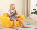 Kids Chairs for Toddler, 2-in-1 Toddler Soft Sherpa Couch Fold Out, Convertible Sofa to Lounger for Girls and Boys, Halloween Decor, Yellow-Ruum Studio Home