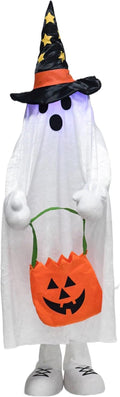 37" Front Porch Light up Halloween Ghost Figure Décor, Kit Standing Trick or Treat Indoor and Outdoor Decorations-Start-Ruum Studio Home
