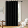 Blackout Curtains Custom Size for Bedroom 1 Panel, Thermal Insulated Blackout Curtains, Solid Grommet Privacy Room Darkening Drapes for Living Room Window (Customsize, Black)-Ruum Studio Home
