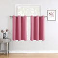 ChrisDowa Small Window Curtains for Kitchen and Bedroom - Grommet Short Thermal Insulated Room Darkening Curtains (2 Panels, Pink, 34 x 36 Inch)-Ruum Studio Home
