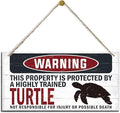 Warning Sign, Turtle Warning Wood Plaque Sign, Funny Door Signs, Decorative Wood Hanging Suspension Plaque, Farmhouse Wooden Wall Decor, Outdoor Hanging Wooden Signs-Ruum Studio Home