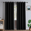 Black Curtains 96 Inches Long for Bedroom, Black Out CurtainsThermal Insulated Blackout 2 Panels Set, Long Drapes for Living Room Windows Solid Grommet Privacy, W52 x L96-Ruum Studio Home