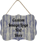 Personalized Wooden Welcome Sign Front Door Decor Home Sign Customized Image/Text Hanging Farmhouse Decorations for Home Office 11.2 * 8 Inch-Ruum Studio Home