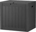 32 Gallon Deck Box Lockable Resin Indoor Outdoor Storage Box waterproof Outdoor Container for Patio Furniture, Pool Accessories, Cushions, Garden Tools, Sports Equipment-Ruum Studio Home