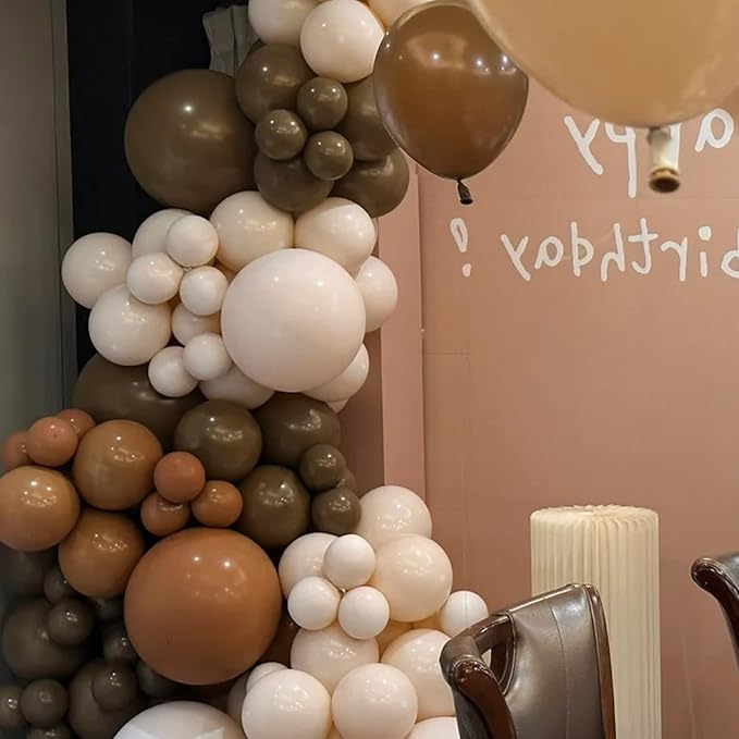 130pcs Brown Balloons Different Sizes 18" 12" 10" 5" Dark Brown Party Latex Balloons for Birthday Baby Shower Gender Reveal Graduation Wedding Anniversary Party Decorations-Ruum Studio Home