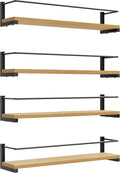 OROPY Spice Rack Wall Mounted, Rustic Wood Hanging Rack for Over The Stove, Kitchen Wall, 4 Pack-Ruum Studio Home