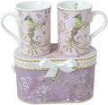 Lightahead Elegant Bone China Two Coffee Mugs Set in Bird Design 10.8 oz Each Cup in Attractive Gift Box-Ruum Studio Home