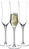 Hand Blown Crystal Champagne Flutes, Sparkling Champagne Glasses Set of 3 – 7 Ounce-Ruum Studio Home