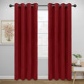 Easy-Going Blackout Curtains for Bedroom, Solid Thermal Insulated Grommet and Noise Reduction Window Drapes, Room Darkening Curtains for Living Room, 2 Panels (52x84 in,Christmas Red)-Ruum Studio Home