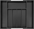 Utoplike Bamboo Silverware Drawer Organizer, Expandable Kitchen Utensils Drawer Organiser, Cutlery Tray Dividers, Flatware Caddy Drawer Insert, Office Supplies, Black 5-7 Slot-Ruum Studio Home