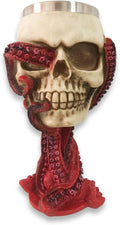 Skull Goblet Chalice Wine Cups Medieval Chalice Skull Cup Stainless Steel 3D Whisky Shot Glasses Realistic Resin Octopus Tentacle Beverage Halloween Drinking Cup Novelty-Ruum Studio Home