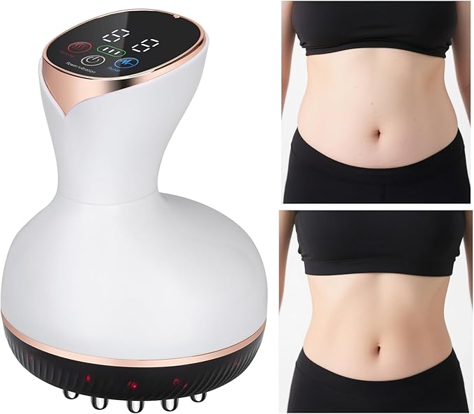 Lymphatic Drainage Massager, Cellulite Massage Tool Helps Reduce Stretch Marks & Cellulite Remover, for Belly, Legs, Arms, 30 Levels Microcurrent, Red Light, Heat and Vibration Body Engraving Machine-Ruum Studio Home