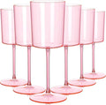 Ciaell 12 Pack Pink Plastic Wine Glasses - 14Oz Plastic Wine Glasses with Stem - Disposable Stemmed Wine Glass for Parties & Weddings & Outdoor-Ruum Studio Home