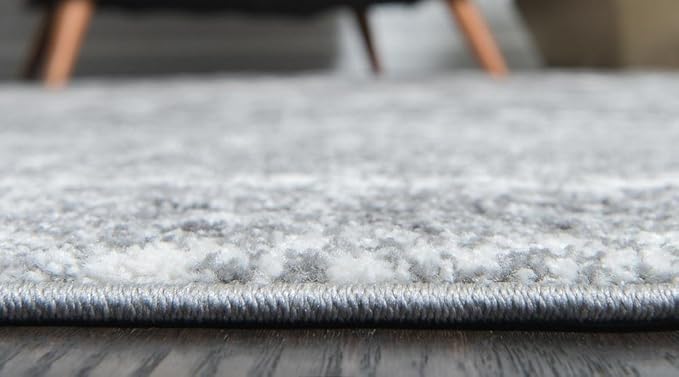 Unique Loom Rosso Collection Vintage, Traditional, Bohemian, Geometric, Distressed, Southwestern Area Rug, 5' 0" x 8' 0", Gray/Ivory-Ruum Studio Home