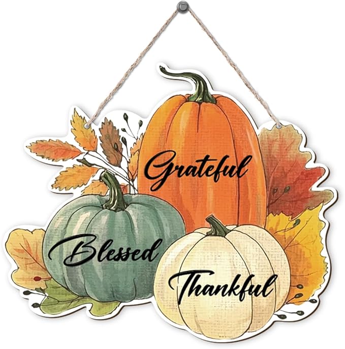 Fall Vibes Door Hanger Sign, Wooden Maple Leaves Mushroom Hanging Decor for Front Door, Fall Wood Wreath Wall Decor for Autumn Harvest Thanksgiving Home Decors, Housewarming Gift-Ruum Studio Home
