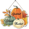 Fall Vibes Door Hanger Sign, Wooden Maple Leaves Mushroom Hanging Decor for Front Door, Fall Wood Wreath Wall Decor for Autumn Harvest Thanksgiving Home Decors, Housewarming Gift-Ruum Studio Home