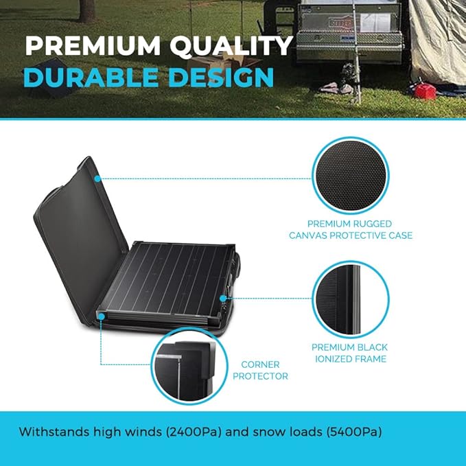 Renogy 100 Watt 12 Volt Portable Solar Panel for Power Station, Foldable 100W Solar Panel Suitcase with Adjustable Kickstand, Solar Charger for RV Camping Off Grid System,Black-Ruum Studio Home