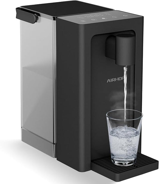 AIRHOP Instant Hot Water Dispenser, Quick Heating Countertop Water Dispenser with Child Locks, Adjustable 5 Temp 3 Water Volume Dispense, 100OZ 3L Removable Tank, Ideal for Home Office Kitchen, Black-Ruum Studio Home