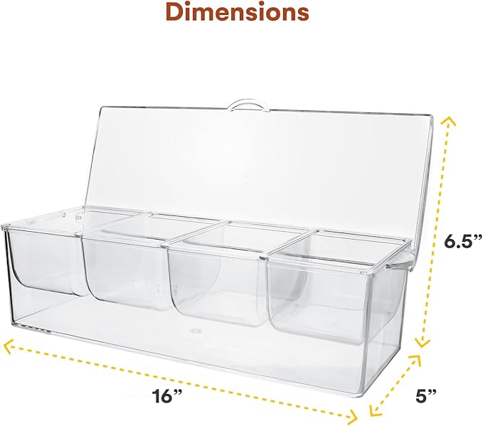 Estilo 4 Section Condiment on Ice, Clear (1-(Pack))-Ruum Studio Home