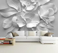 WFBHUA-3d Gray Floral Wallpaper Mural Black and White Embossed Peony Flowers Butterfly Wallpaper for Living Room Bedroom(Not Peel and Stick)-Ruum Studio Home
