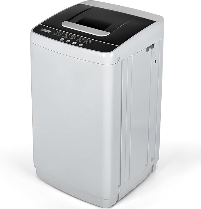 Euhomy 1.03cu.ft Portable Washer, 8.8LBS Capacity Small Portable Washing Machine with 10 Programs 5 Water Levels, Drain Pump and LED Display,Compact Washer for Apartments, RVs, Homes, Light Gray-Ruum Studio Home