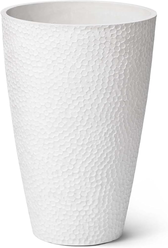 LA JOLIE MUSE Tall White Planter for Indoor Plants,20 Inch Tall Round Planter, Modern Flower Pot Containers,Large Decorative Tree Plant Pot,1 Pack-Ruum Studio Home