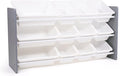 Humble Crew Made for Me Kids Toy Storage Organizer with 12 Storage Bins, Grey/White-Ruum Studio Home