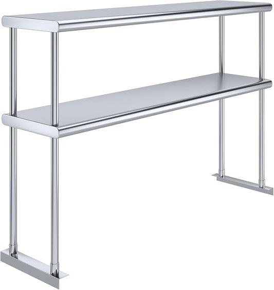 AmGood Double OverShelf Stainless Steel NSF - Many (48" Long x 12" Deep)-Ruum Studio Home