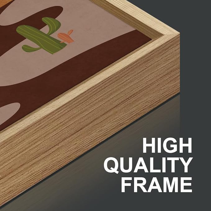 SIGNINART Boho Desert Framed Canvas Wall Art Set of 3, Colorful Sun and Moon Art Prints, Bohemian Modern Cactus Art Paintings, Southwestern Landscape Wall Decor for Living Room, Bedroom, Office 16"x24"-Ruum Studio Home