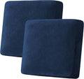 H.VERSAILTEX Velvet Stretch Couch Cushion Cover Plush Cushion Slipcover for Chair Loveseat Sofa Cushion Furniture Protector Seat Cushion Sofa Cover (2 Piece Large Sofa Cushion Covers, Navy)-Ruum Studio Home