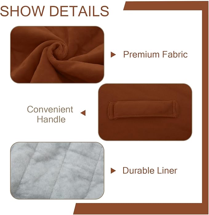 MeMoreCool Square Stuffed Pouf Ottoman Foot Rest, Floor Pouf Foot Stool with Foam Chunk Filling, Soft Stuffed Ottoman Footrest for Living Room, Coffee-Ruum Studio Home