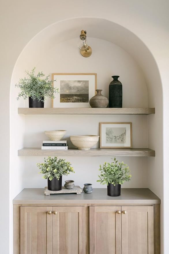 3 Pack Small Fake Plants for Shelf Decor Accents with Plastic Black Pot Artificial Potted Plants for Rustic Farmhouse Decor Faux Plants Indoor Fake Potted Plants Artificial for Home Office Decor-Ruum Studio Home