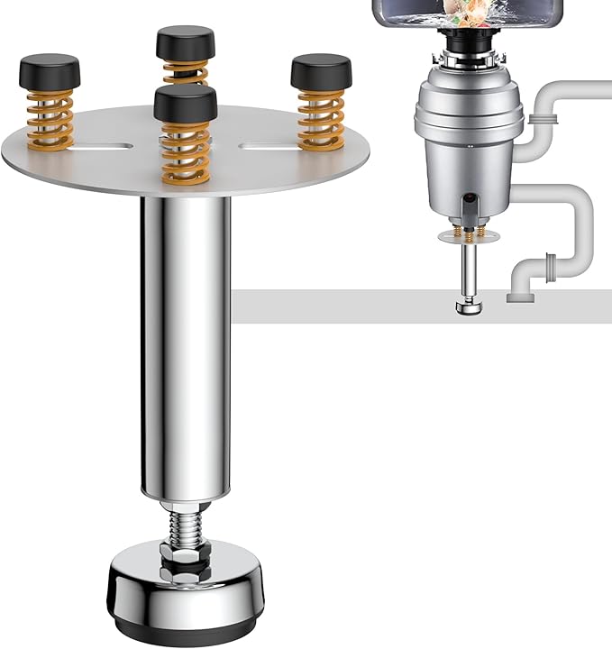 Garbage Disposal Support, Adjustable Spring Shock Absorber Bracket (7.48-10.62 inch (19-27cm)), Holds Up tp 440lbs, Stainless Steel Noise Reduction Installation Kit-Ruum Studio Home