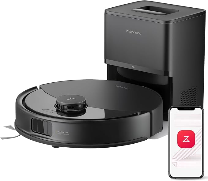 roborock Q10 X5+ Robot Vacuum and Mop, Self-Emptying, Hands-Free Cleaning for up to 7 Weeks, 10,000Pa Suction, Obstacle Avoidance, LiDAR Navigation, No-Go Zones, Black-Ruum Studio Home
