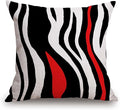 TSSOHU Throw Pillow Cover Geometric Black and White Red Abstract Line Decorative Pillow Case Home Decor Square 18x18 Inches Pillowcase-Ruum Studio Home
