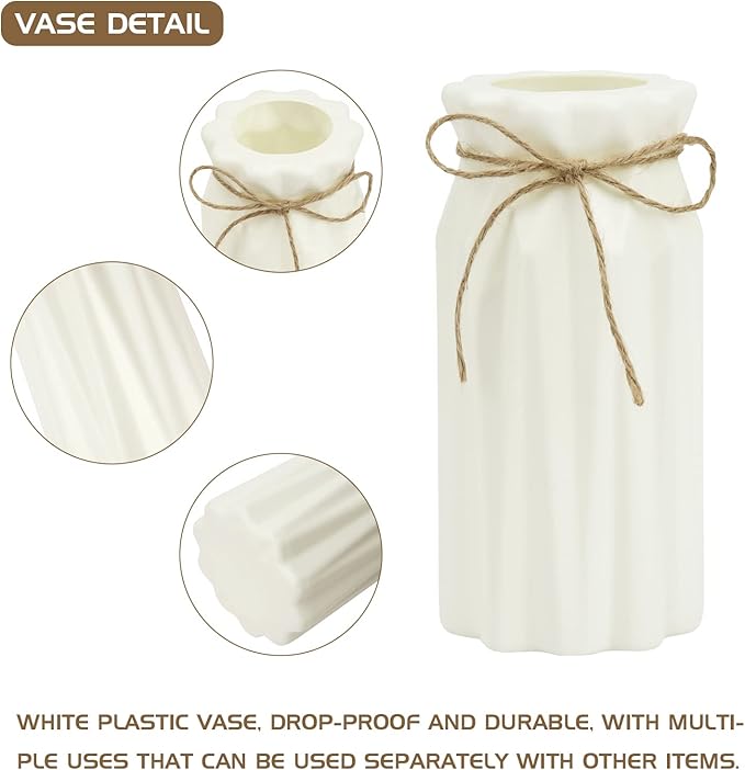 27pcs Colorful Artificial Flowers Tulips, Tulips with 1pc Plastic Vase, Fake Flowers Real Touch Flower 13.9", Christmas, Mother's Day, Easter, Valentine's Day, Family Kitchen, Wedding Decorations-Ruum Studio Home