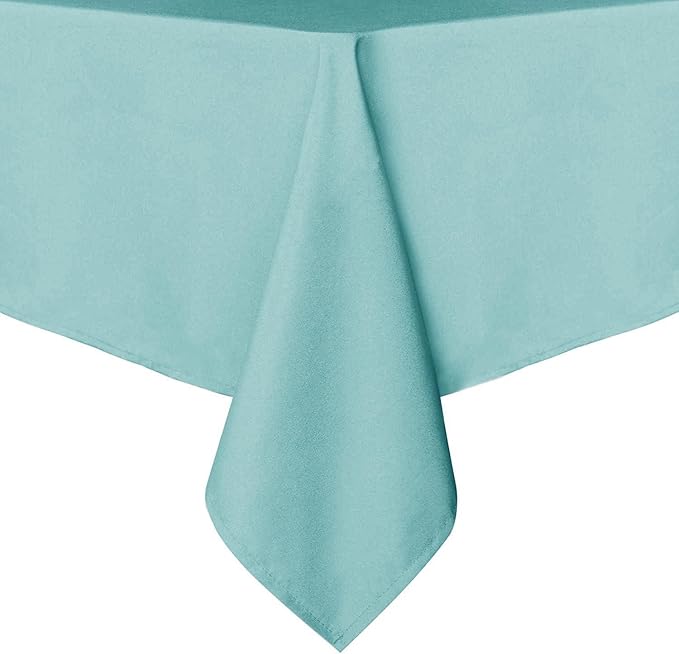 sancua Rectangle Tablecloth - 60 x 84 Inch - Stain and Wrinkle Resistant Washable Spring Table Cloth, Decorative Fabric Table Cover for Dining Tables, Buffet Parties and Camping, Turquoise-Ruum Studio Home