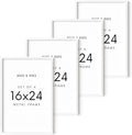 HAUS AND HUES 16x24 White Metal Picture Frames - Features Premium Aluminum, Vertical & Horizontal Hang, Shatterproof Plexiglass - Perfect for Home, Room, Office (16x24 in, White, Set of 4)-Ruum Studio Home