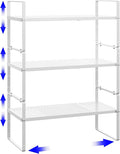 Expandable Kitchen Shelf Organizers, Kitchen Cabinet Organizer Stand Rack Organization for Countertop Cupborad Pantry, White 3 Pack-Ruum Studio Home