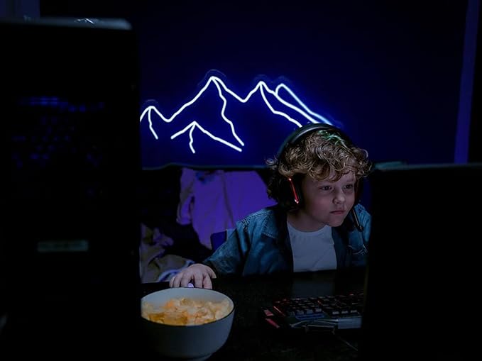 Ulalaza LED Decorative Lights USB Mountains Sunrise Sunset Led Neon Signs Home Decoration Wall Art Holiday Gift Brightness Adjustable 16.5''x9.5''-Ruum Studio Home