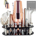 22-Piece Cocktail Shaker Set, 25/20oz Bartender Kit, Bartending Stainless Steel Bar Tools Sets for Drink Mixing, Boston Cocktail Shakers with Stand Recipes Booklet (Rose Gold-25-20oz)-Ruum Studio Home