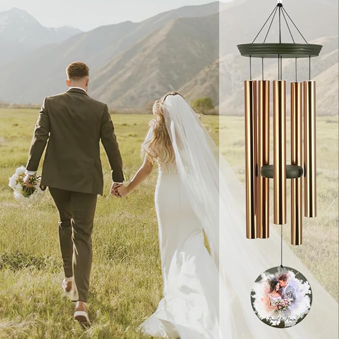 ASTARIN Personalized 20th 50th Anniversary Wind Chime, Happy Anniversary Wedding Valentine's Day Gift for Wife Husband Men Women Sister, Golden Anniversary Keepsake Decorations for Parents Couples-Ruum Studio Home