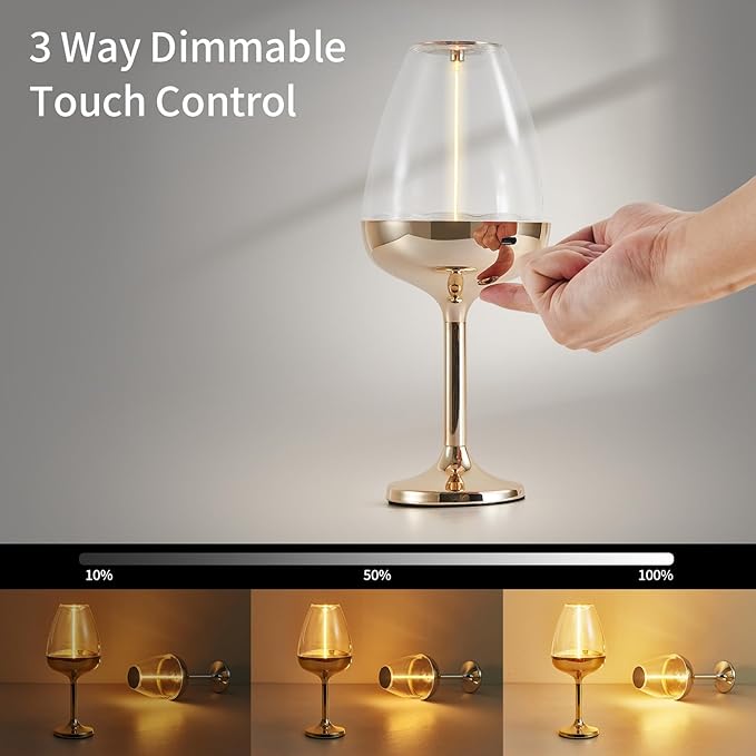 Romantic Cordless Table Lamp Adjustable - Table Lights 3 Modes (Light, Dark, Breathing), Touch Lamp, Battery Operated-IP65 Waterproof for Outdoor Patio/Restaurants/Home/Dinner-Ruum Studio Home