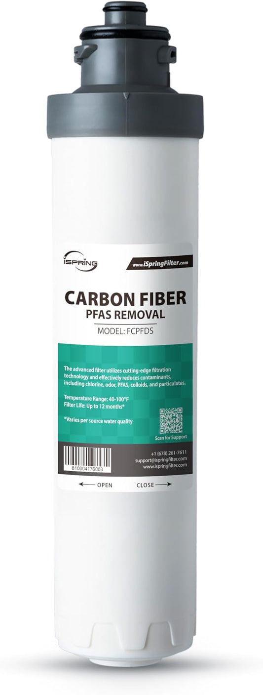 iSpring SGS-Tested PFAS Removal Carbon Block Replacement Water Filter Cartridge FCPFDS for DS4 Series-Ruum Studio Home