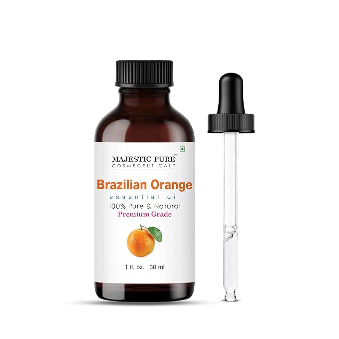 Majestic Pure Brazilian Orange Essential Oil with Glass Dropper - 1 Fl Oz - 100% Pure and Natural Brazilian Orange Oil - Premium Grade Essential Oils for Diffuser, Aromatherapy, Soap and Candle Making-Ruum Studio Home