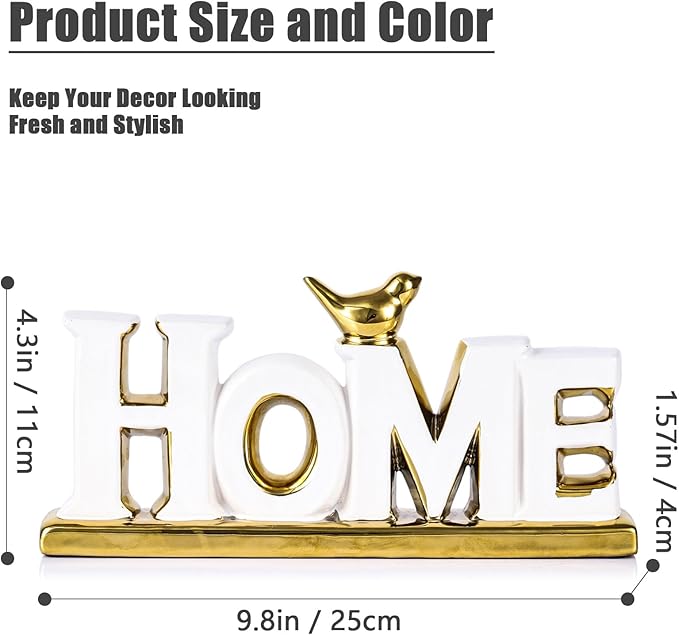 XMGZQ White and Gold Decor for Living Room Bedroom Bookshelf Coffe Table, Home Sign Aesthetic Statues Boho Wedding Accents Decorations, Knick Knacks Home Decor for Shelves,Living Room,Bedroom,Desktop-Ruum Studio Home