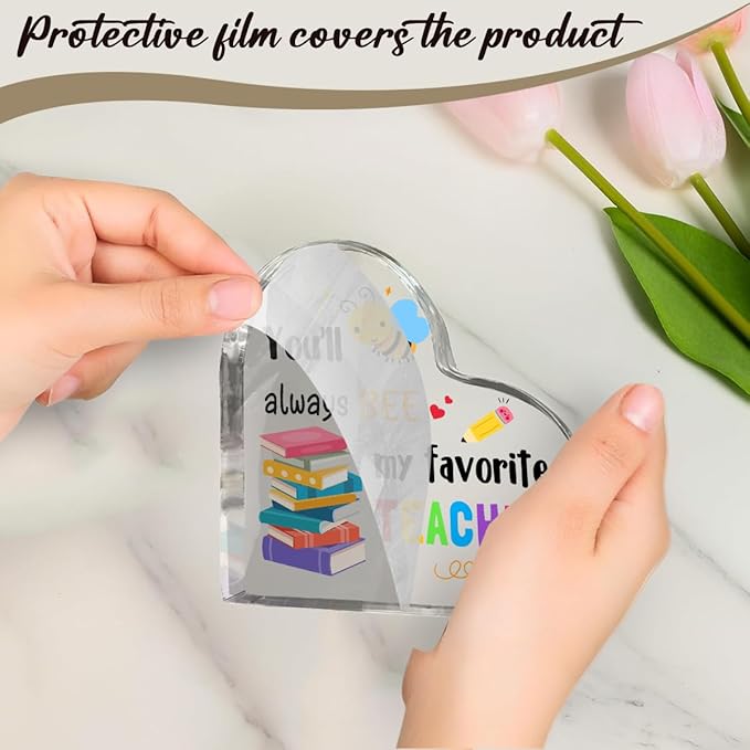 Teachers Day Graduation Season Opening Season Gifts Teacher Gifts Teacher Appreciation Gifts Best Teacher Gifts for Women Acrylic Heart for Her Coworker Friend Principal Educator Birthday Christmas-Ruum Studio Home