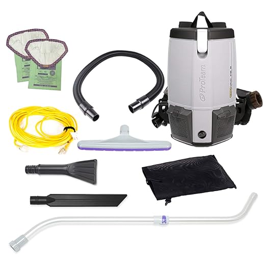 ProTeam Vacuum Backpack, ProVac FS 6 Commercial Backpack Vacuum Cleaner with HEPA Media Filtration and Small Business Kit, 6 Quart, Corded-Ruum Studio Home