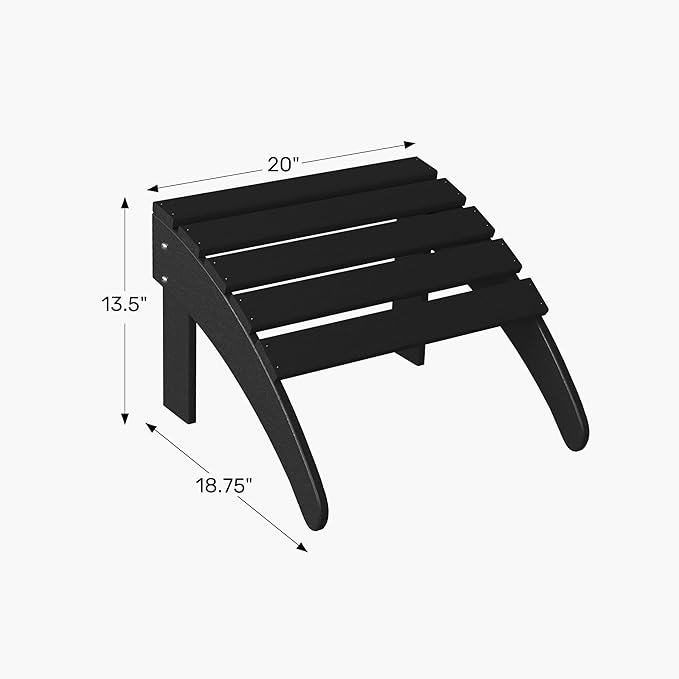 WestinTrends Outdoor Ottoman, Patio Adirondack Ottoman Foot Rest, All Weather Poly Lumber Folding Foot Stool for Adirondack Chair, Widely Used for Outside Porch Pool Lawn Backyard, Dark Brown-Ruum Studio Home