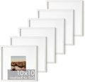 HAUS AND HUES Solid Oak Wood 10”x10” Picture Frames Matted to 5”x5” Set of 6 - Square White Picture Frames 10x10, White Frames 10 x 10, Gallery Wall Frame Set, 10 x 10 White Poster Frames-Ruum Studio Home